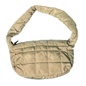 NWT Puffy Quilted Y2K Tan Shoulder Bag